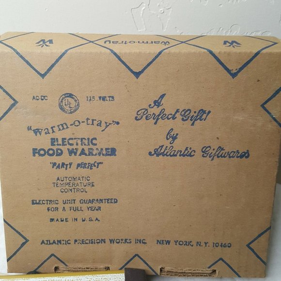 Vintage Warm-O-Tray Atlantic Precision 8" x 7" Warming Tray Plate w Original Box - Picture 5 of 5